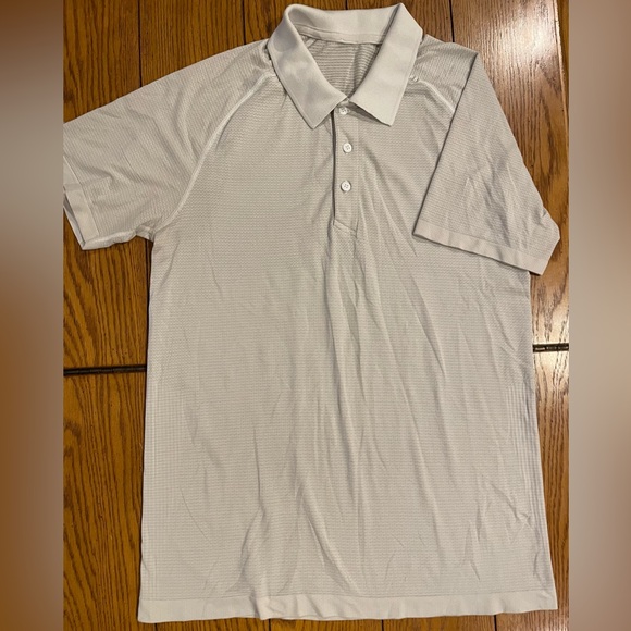EUC Lululemon men’s metal vent tech polo shirt, size small, bone color - Picture 1 of 7